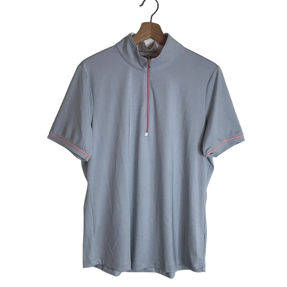 Fairway & Greene Women's Emmy Mock Neck Quarter Zip Golf Polo Platinum XL